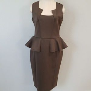 Tom's Ware Size Medium brown Peplum dress